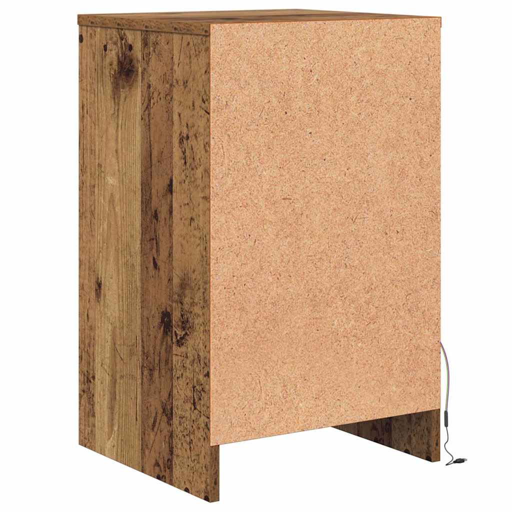 LED noćni ormarić s ladicama 2 pcs Staro drvo 38 x 34 x 61 cm