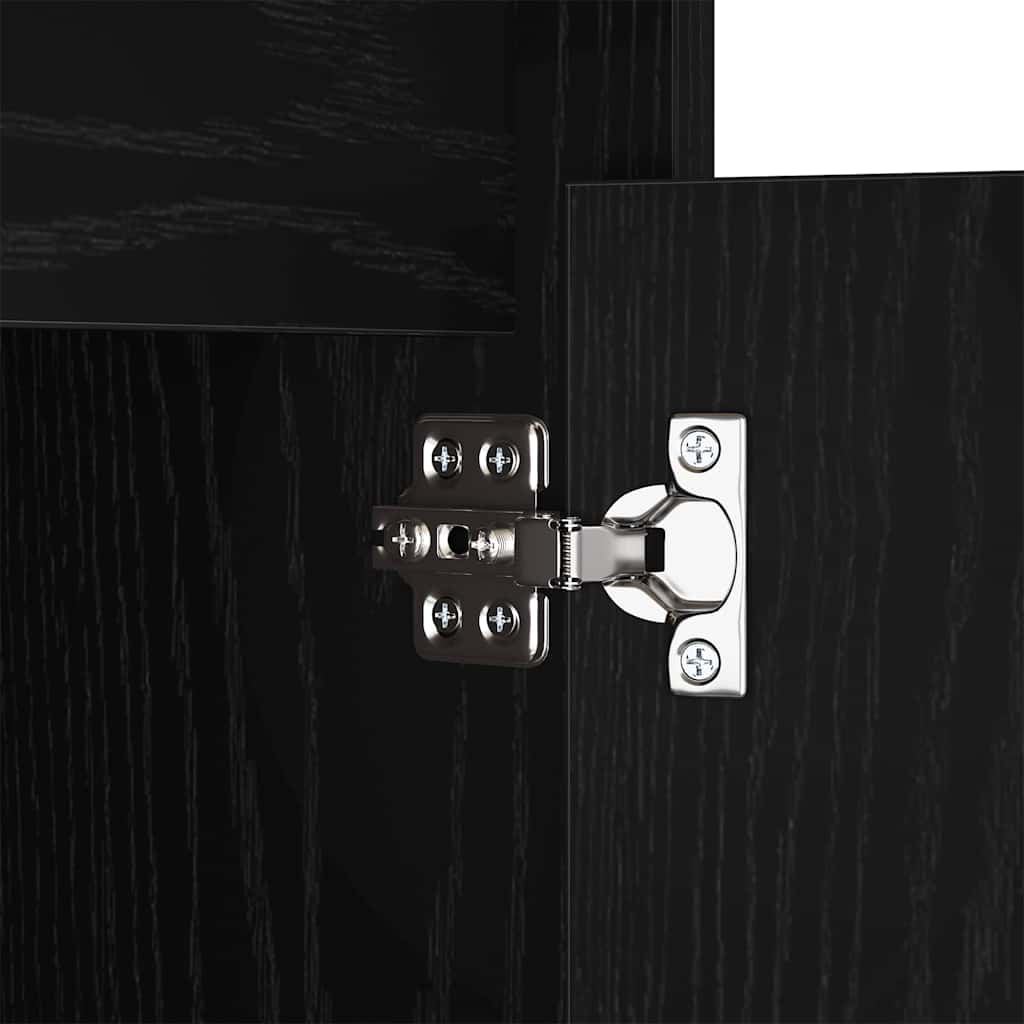 LED noćni ormarić Crni hrast 38 x 34 x 61 cm Konstruirano drvo