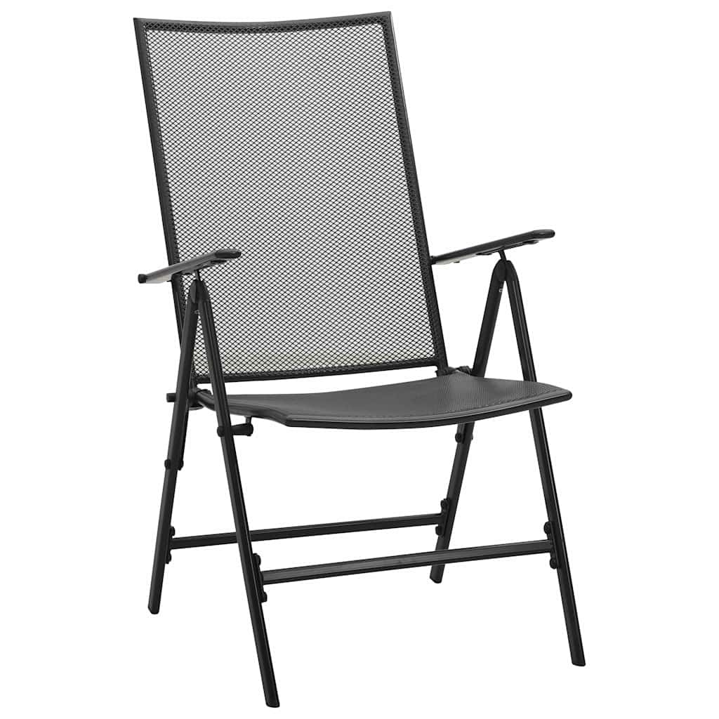 Vrtni set za objed 7 pcs Antracit Čelik s prahom