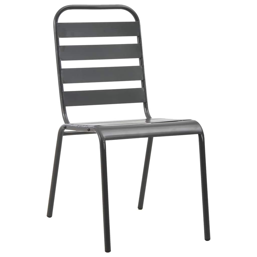 Vrtni set za objed 7 pcs Antracit Čelik s prahom