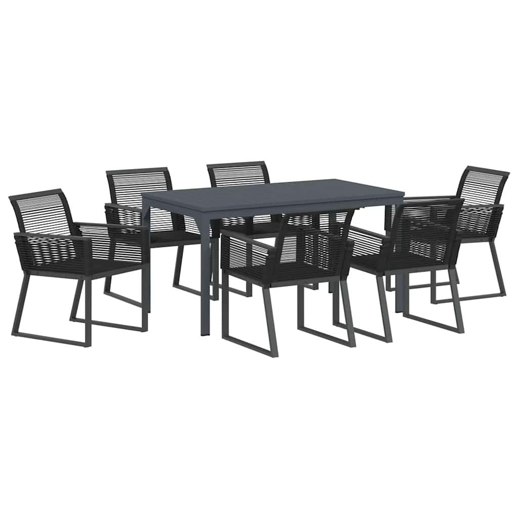 Vrtni set za objed 7 pcs Crna poliratan