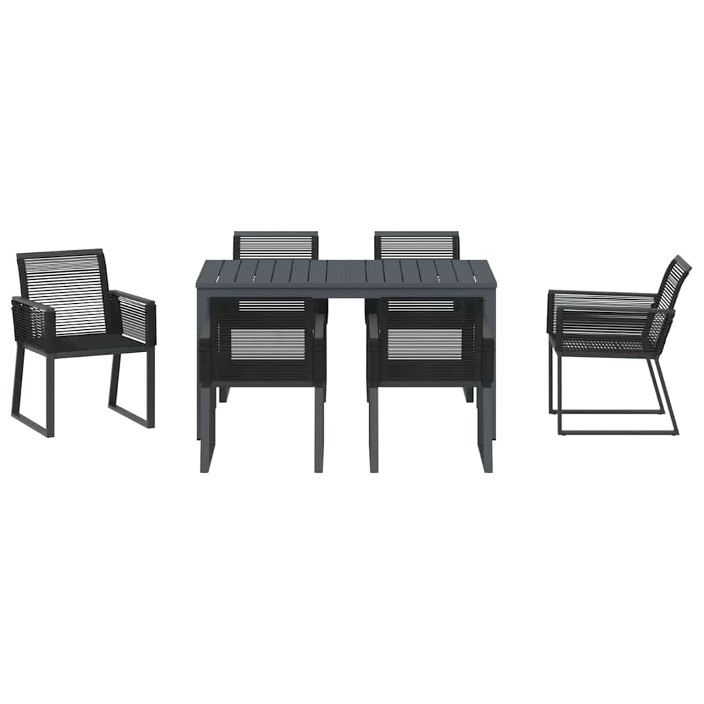 Vrtni set za objed 7 pcs Crna poliratan