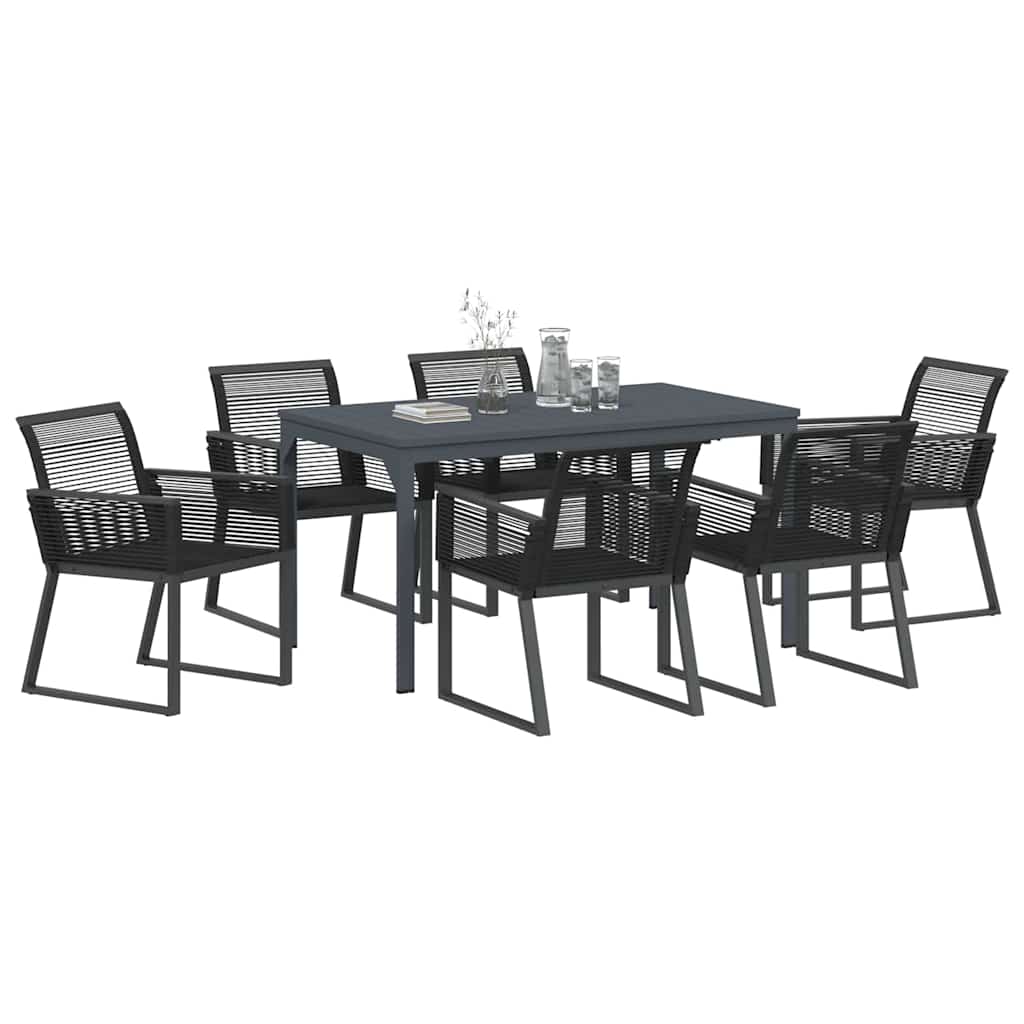 Vrtni set za objed 7 pcs Crna poliratan