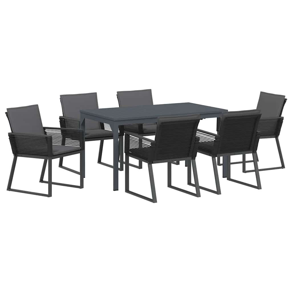 Vrtni set za objed 7 pcs Antracit poliratan