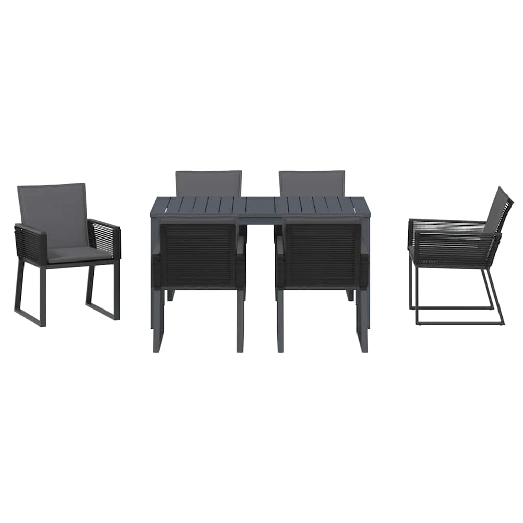 Vrtni set za objed 7 pcs Antracit poliratan