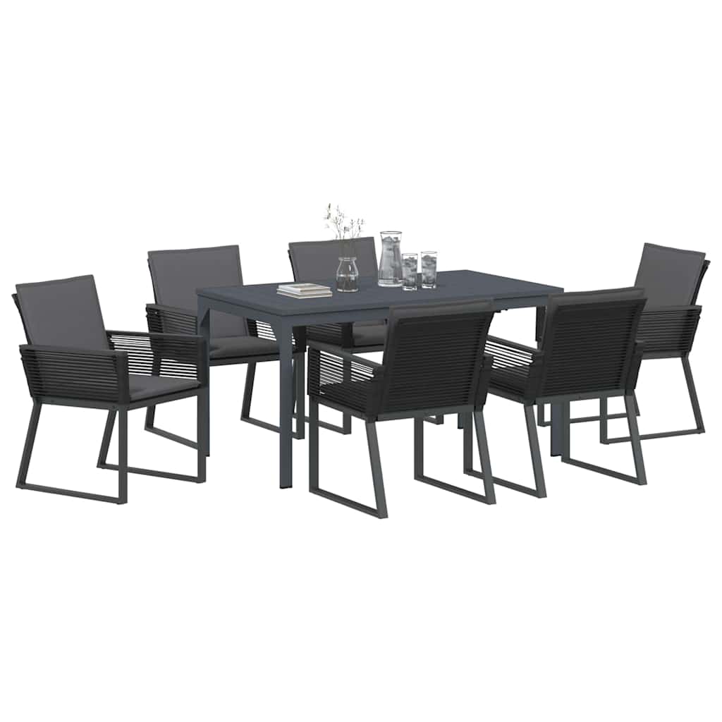 Vrtni set za objed 7 pcs Antracit poliratan