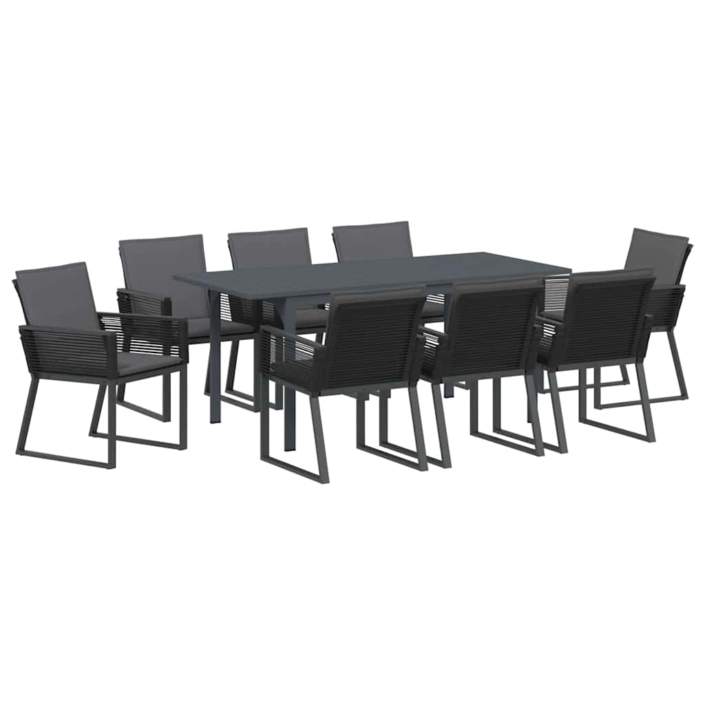 Vrtni set za objed 9 pcs Antracit poliratan