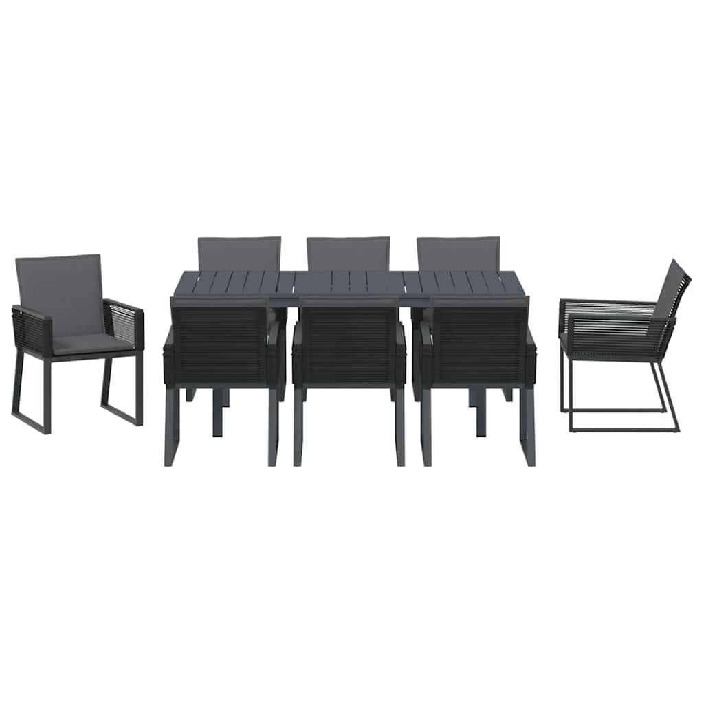 Vrtni set za objed 9 pcs Antracit poliratan