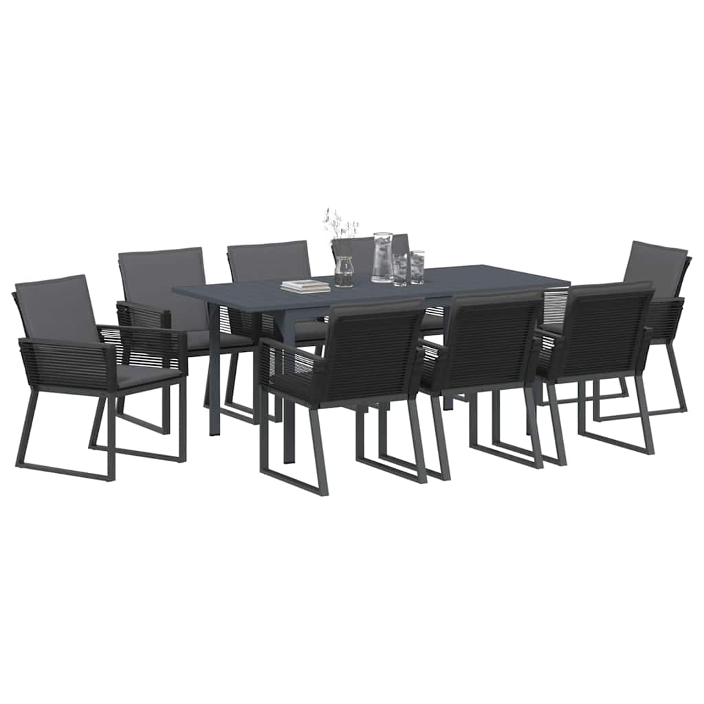 Vrtni set za objed 9 pcs Antracit poliratan