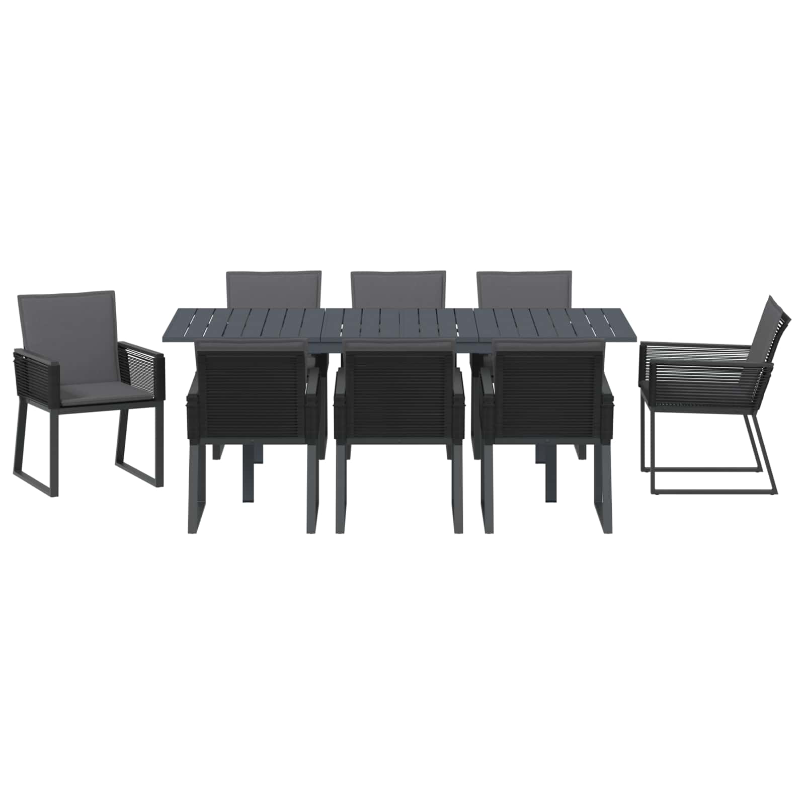 Vrtni set za objed 9 pcs Crna poliratan
