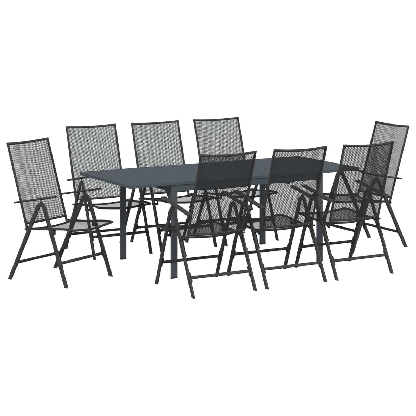 Vrtni set za objed 9 pcs Antracit Čelik