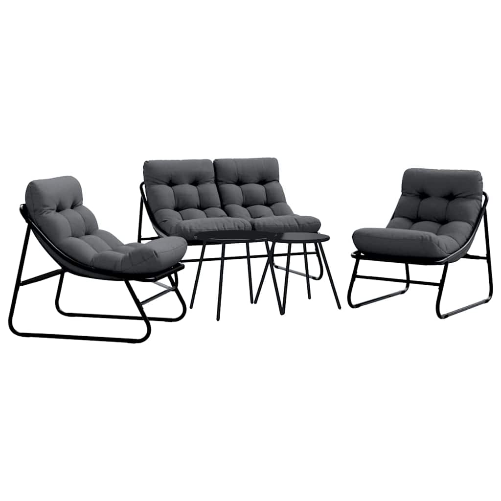 Vrtni set za objed 5 pcs Crna Čelik