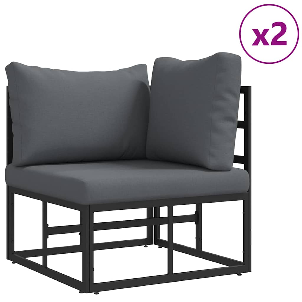 Sjedeća garnitura za vrt 3 pcs Crna Metal