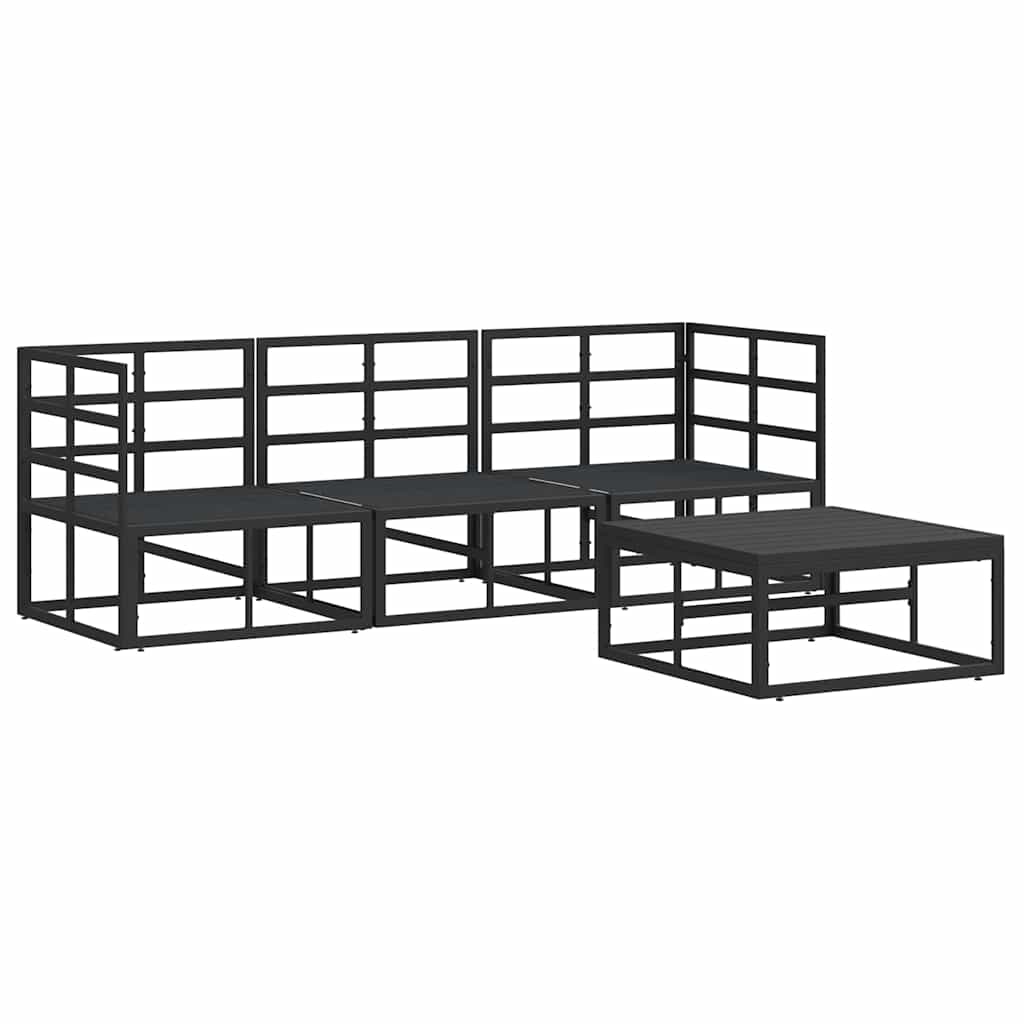 Sjedeća garnitura za vrt 4 pcs Crna Metal