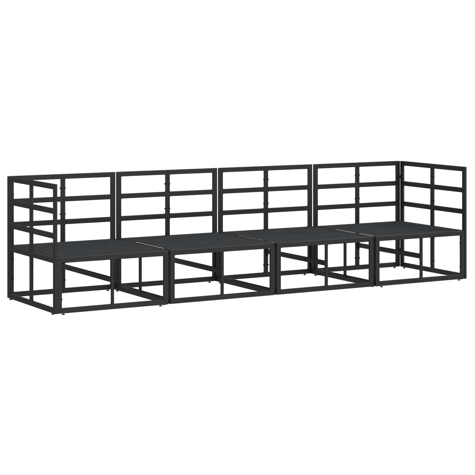 Sjedeća garnitura za vrt 4 pcs Crna Metal