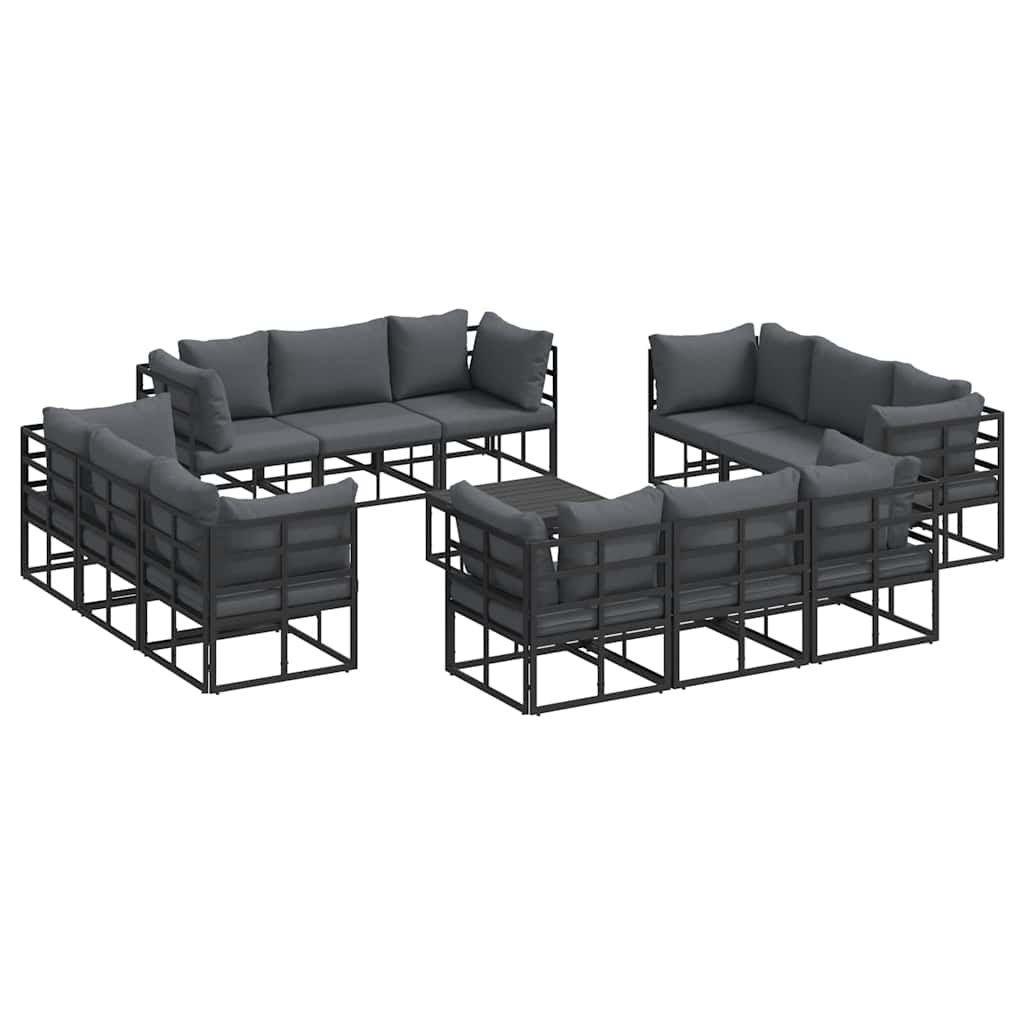 Sjedeća garnitura za vrt 13 pcs Crna Metal