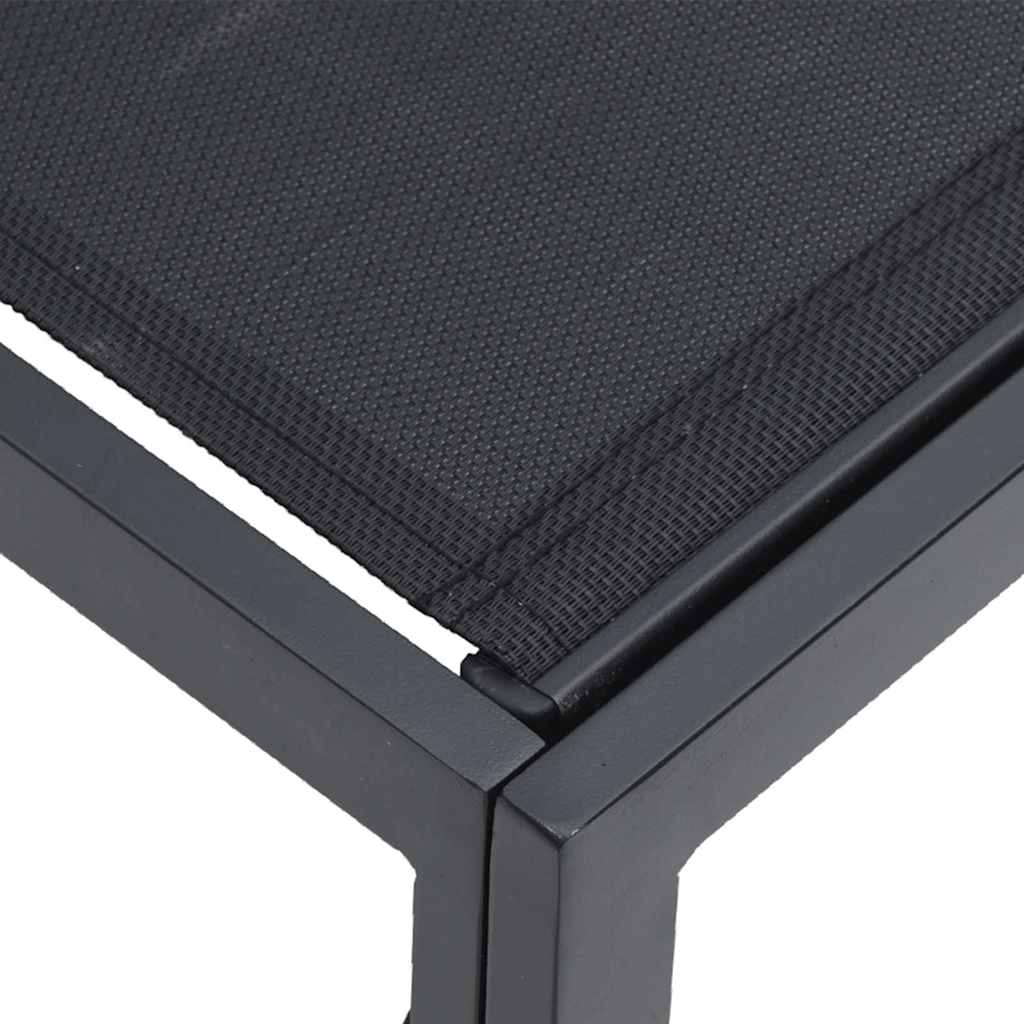 Sjedeća garnitura za vrt s jastukom 5 pcs Crna Aluminij