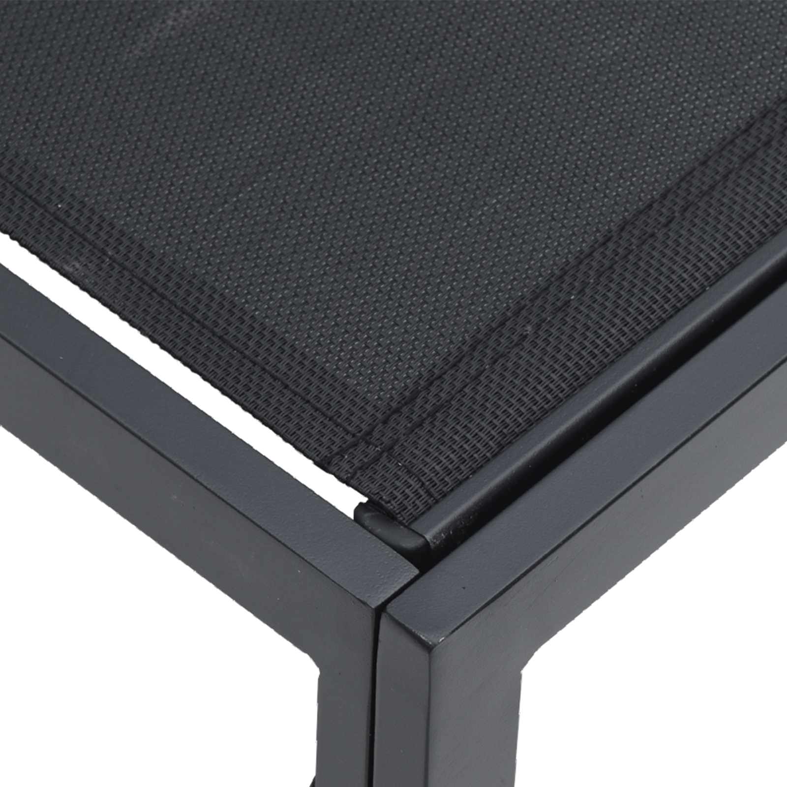 Sjedeća garnitura za vrt s jastukom 9 pcs Crna Aluminij
