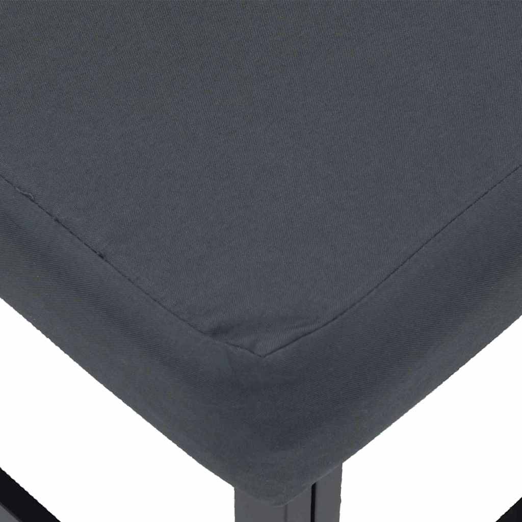 Sjedeća garnitura za vrt s jastukom 6 pcs Crna Aluminij