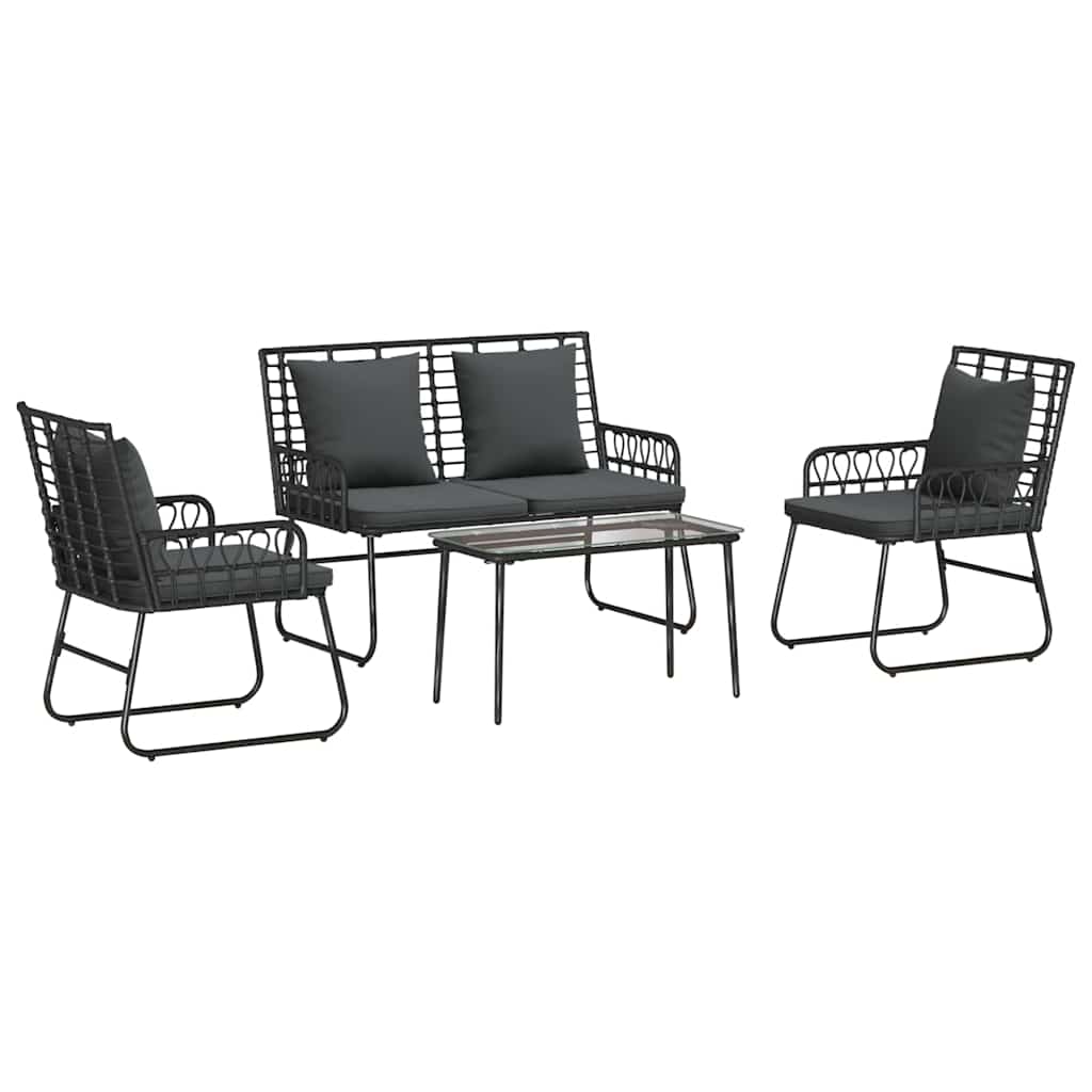 Set vrtnih namještaja 4 pcs Crna i antracit poliratan