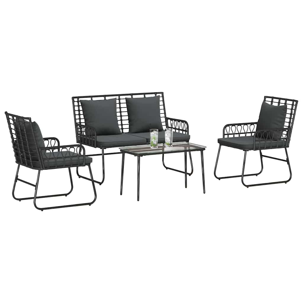 Set vrtnih namještaja 4 pcs Crna i antracit poliratan