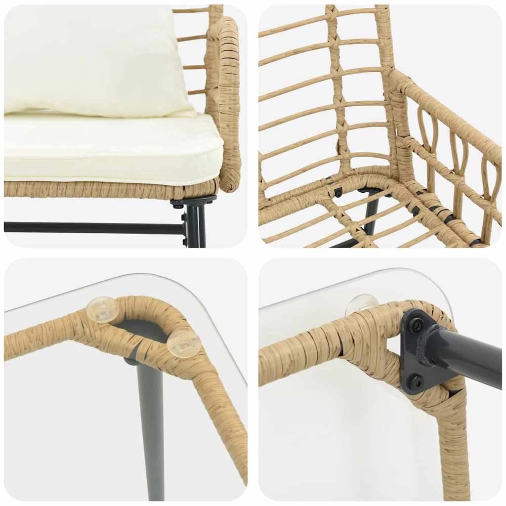 Set vrtnih namještaja 4 pcs Crna i antracit poliratan