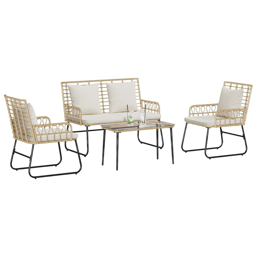 Set vrtnih namještaja 4 pcs Crna i antracit poliratan