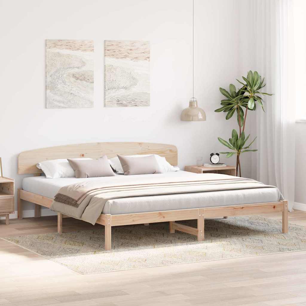 Krevetna konstrukcija Prirodna 180 x 200 cm Čvrsto borovo drvo