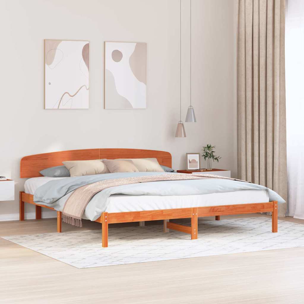 Krevetna konstrukcija s uzglavljem Vosak smeđa 180 x 200 cm