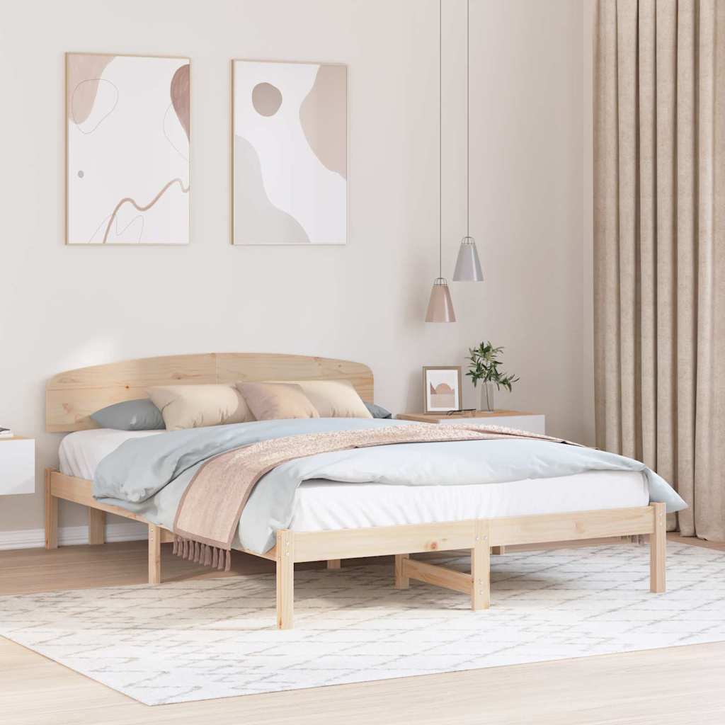Krevetna konstrukcija Prirodna 160 x 200 cm Čvrsto borovo drvo