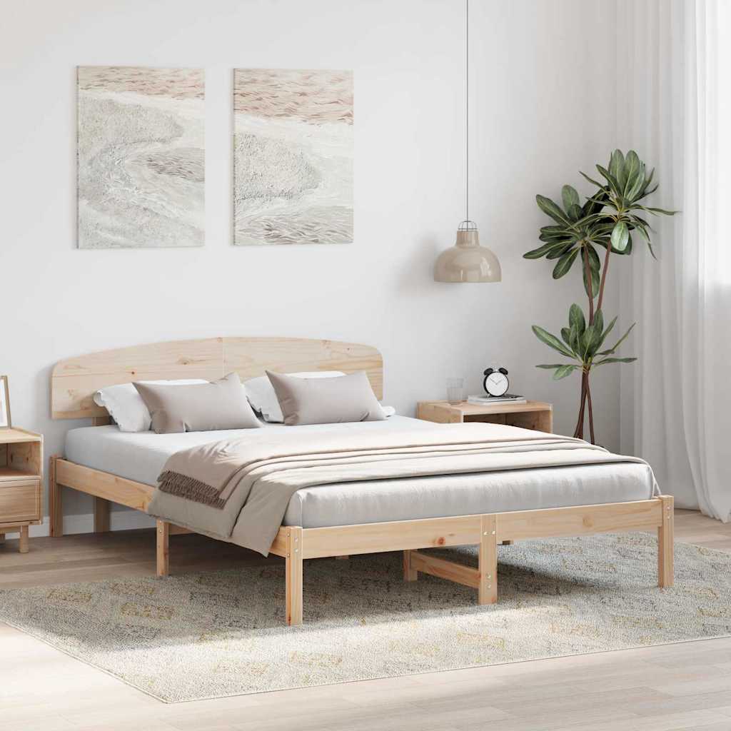 Krevetna konstrukcija Prirodna 160 x 200 cm Čvrsto borovo drvo