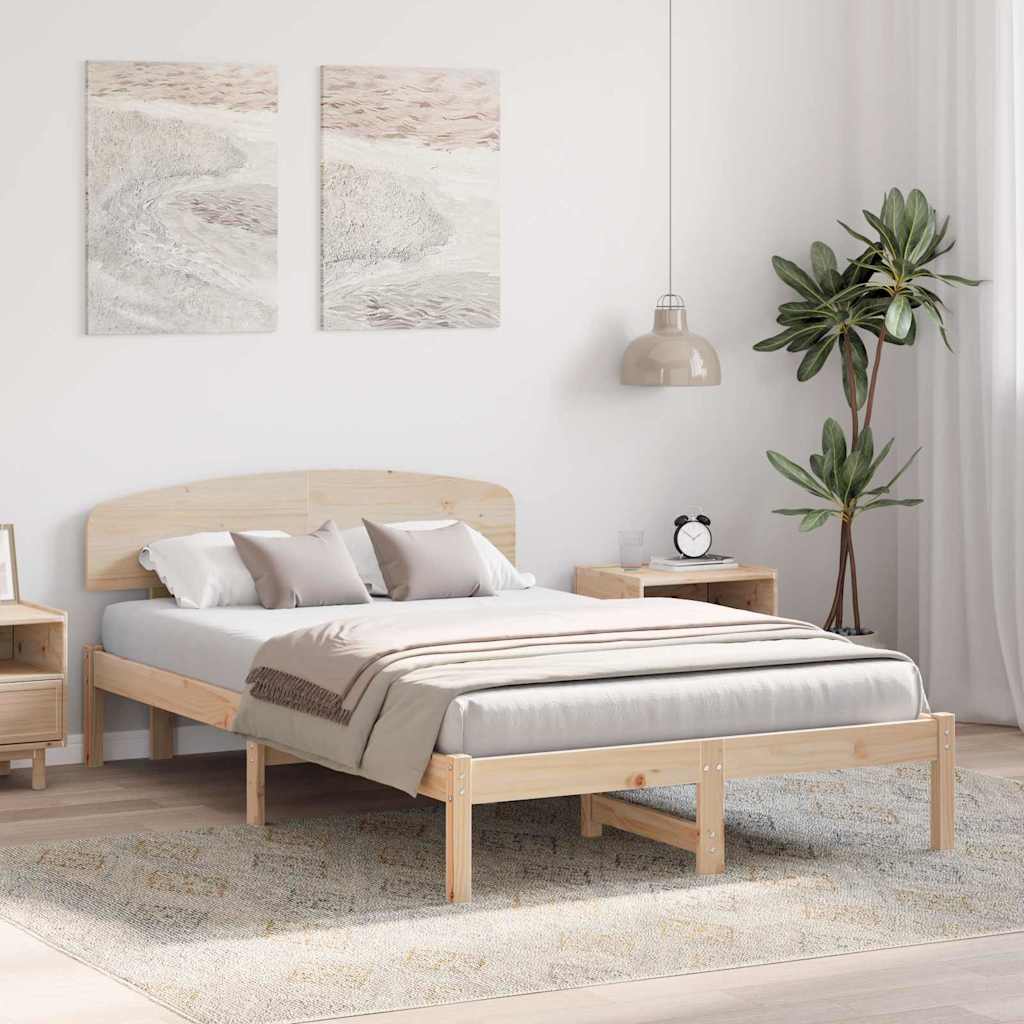 Krevetna konstrukcija Prirodna 120 x 190 cm Čvrsto borovo drvo