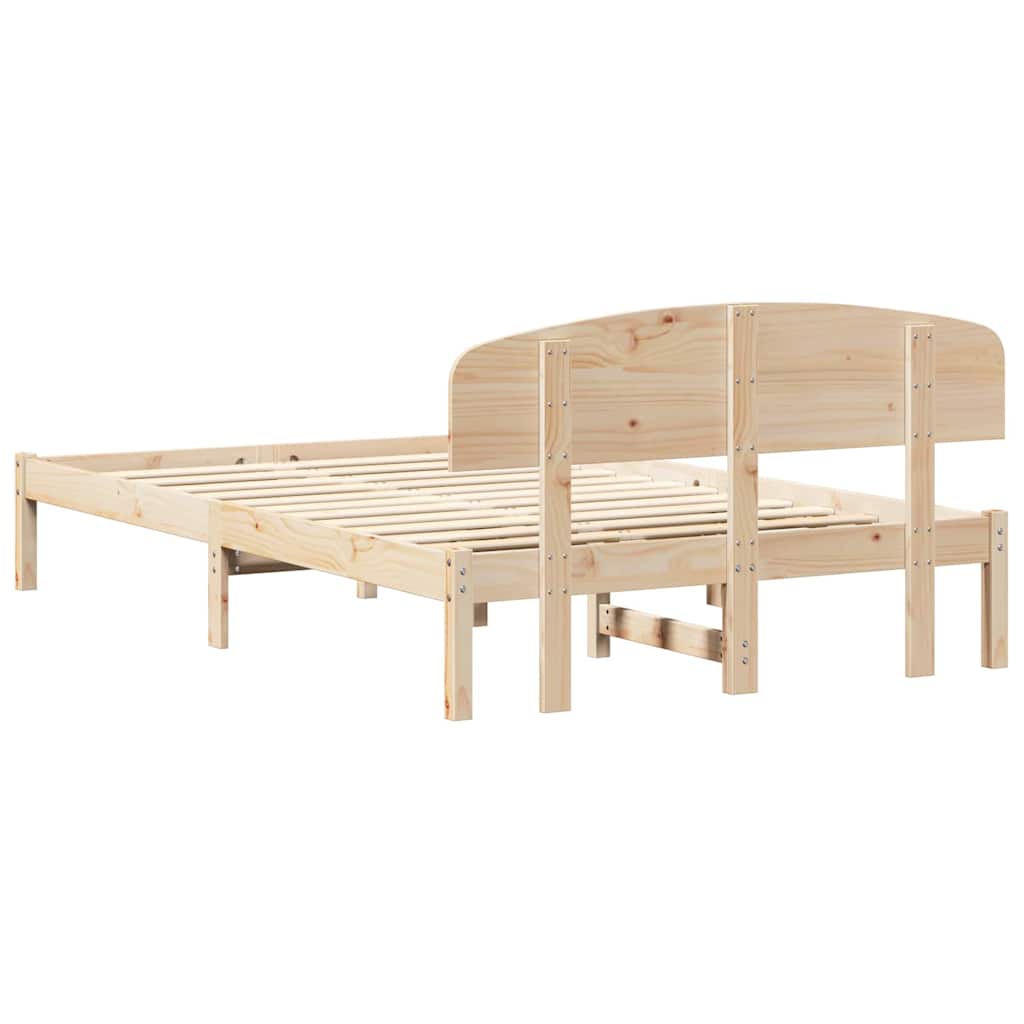Krevetna konstrukcija Prirodna 120 x 190 cm Čvrsto borovo drvo