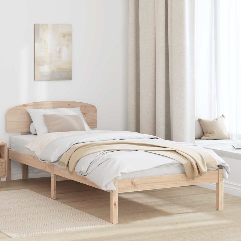 Krevetna konstrukcija Prirodna 100 x 200 cm Čvrsto borovo drvo
