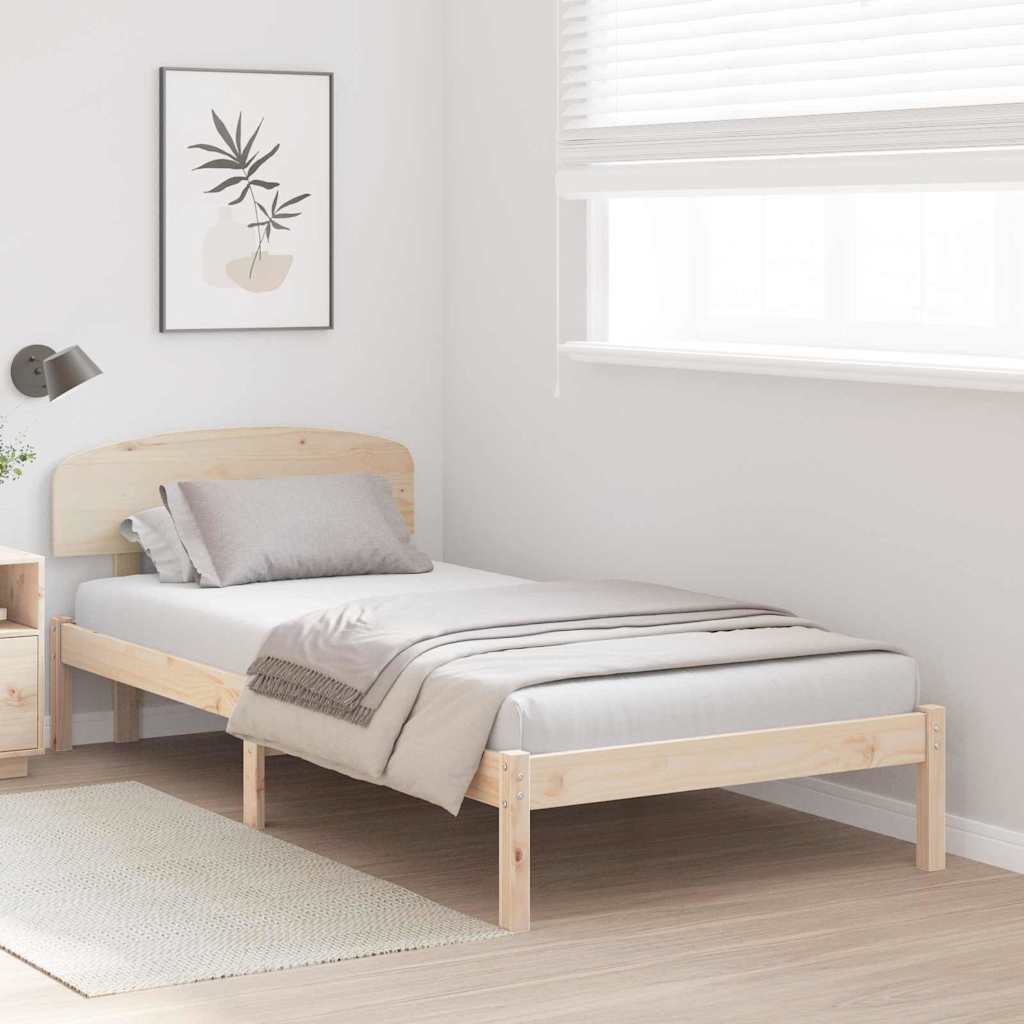 Krevetna konstrukcija Prirodna 100 x 200 cm Čvrsto borovo drvo