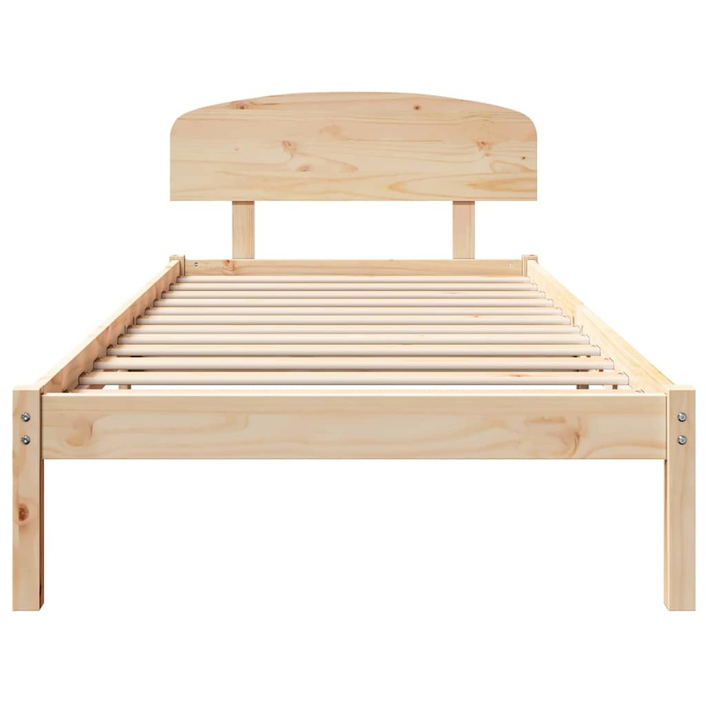 Krevetna konstrukcija Prirodna 100 x 200 cm Čvrsto borovo drvo