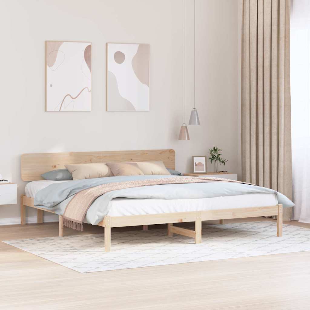 Krevetna konstrukcija Prirodna 180 x 200 cm Čvrsto borovo drvo