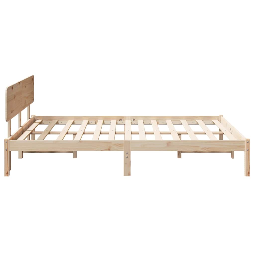 Krevetna konstrukcija Prirodna 160 x 200 cm Čvrsto borovo drvo