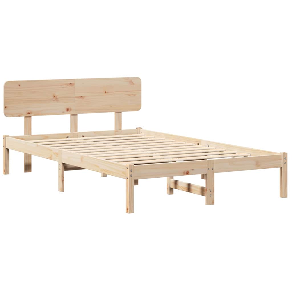 Krevetna konstrukcija Prirodna 140 x 190 cm Čvrsto borovo drvo
