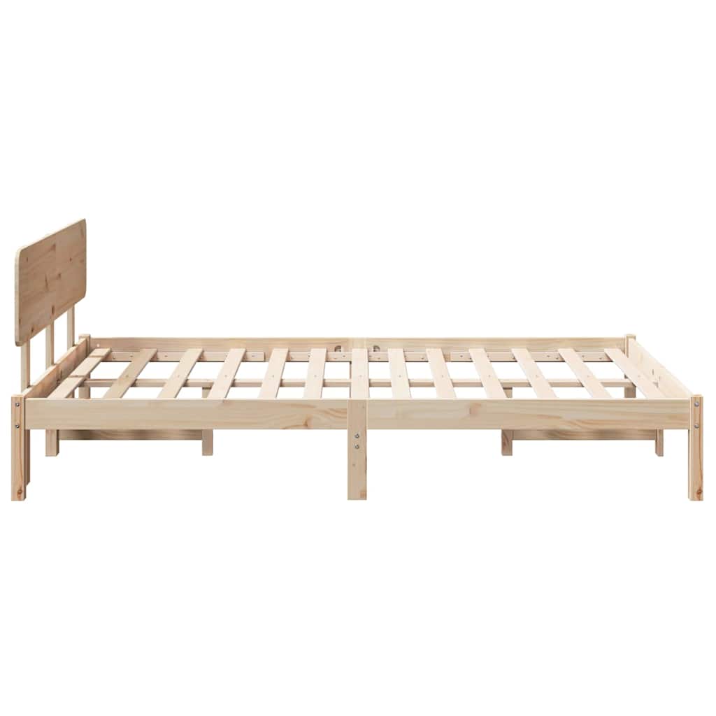 Krevetna konstrukcija Prirodna 140 x 190 cm Čvrsto borovo drvo