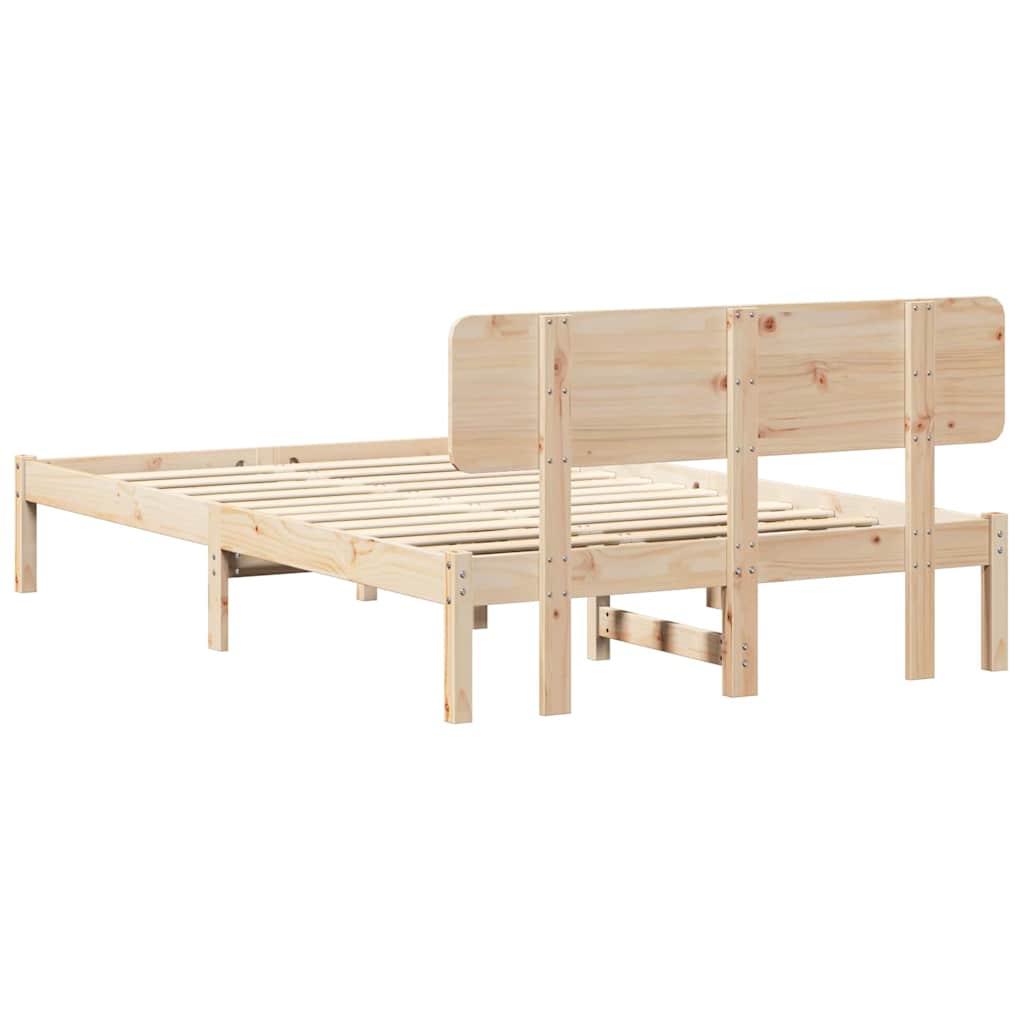 Krevetna konstrukcija Prirodna 135 x 190 cm Čvrsto borovo drvo