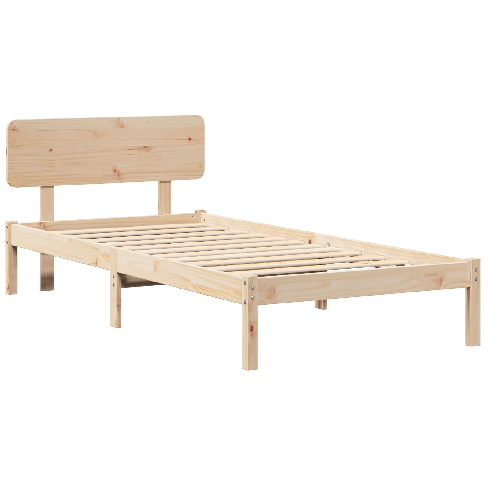 Krevetna konstrukcija Prirodna 100 x 200 cm Čvrsto borovo drvo