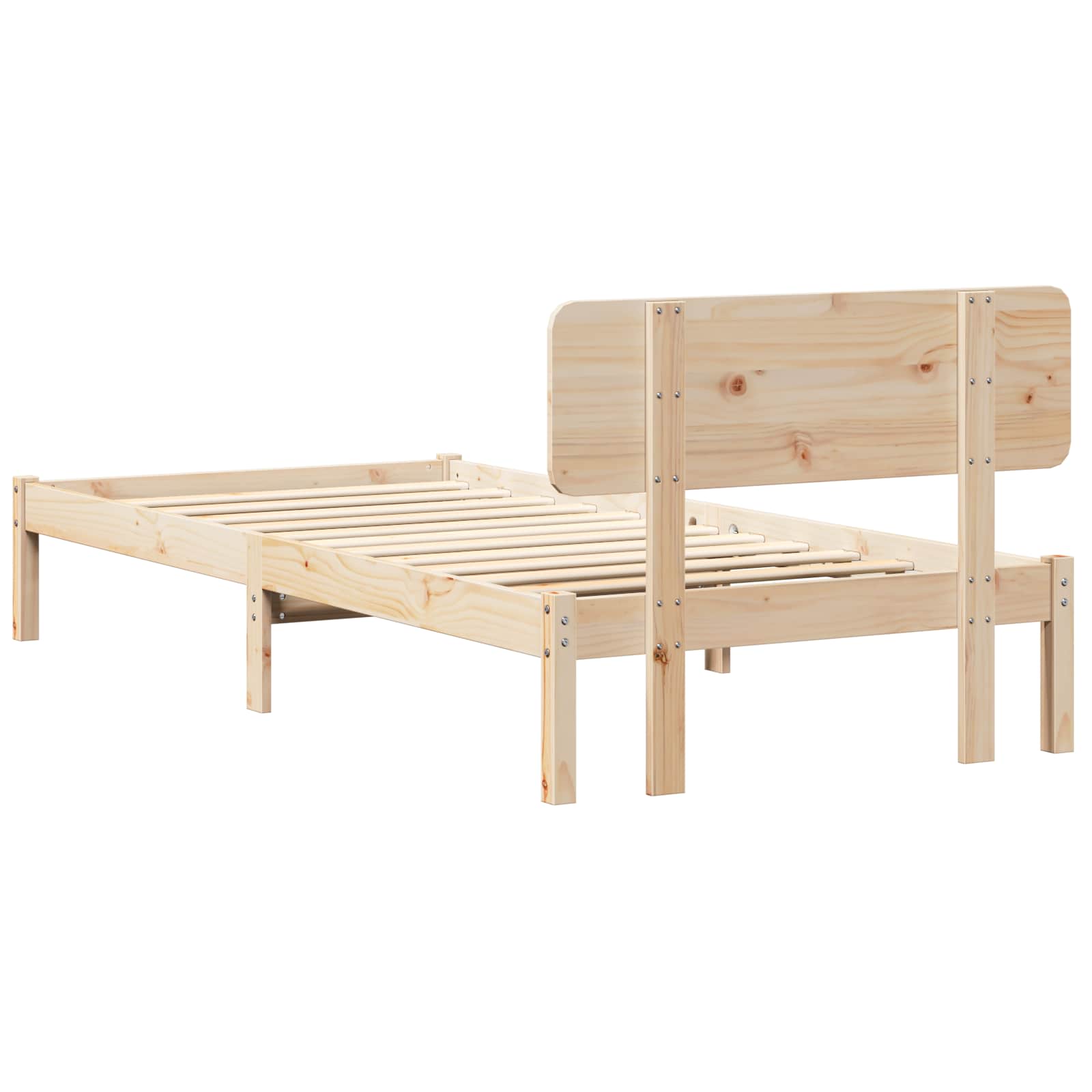 Krevetna konstrukcija Prirodna 100 x 200 cm Čvrsto borovo drvo
