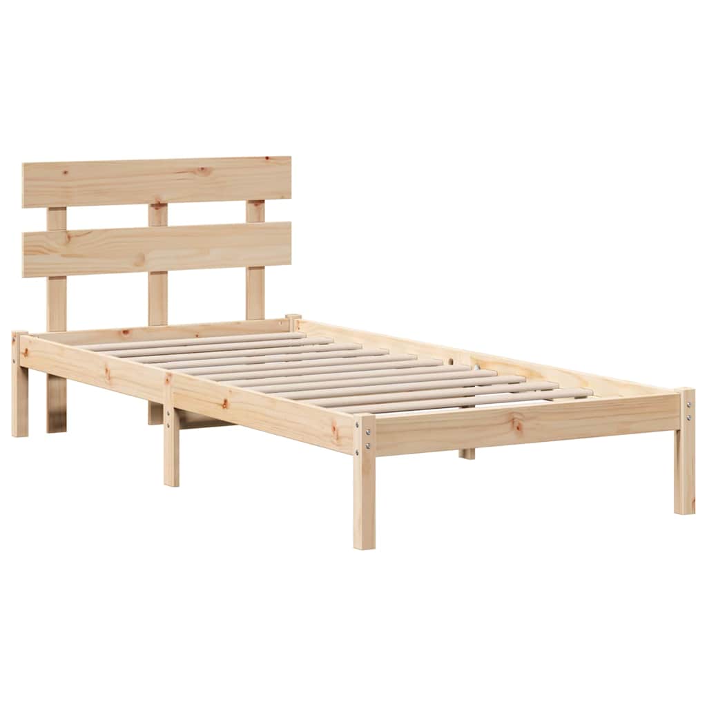 Krevetna konstrukcija Smeđa 90 x 200 cm Čvrsto borovo drvo