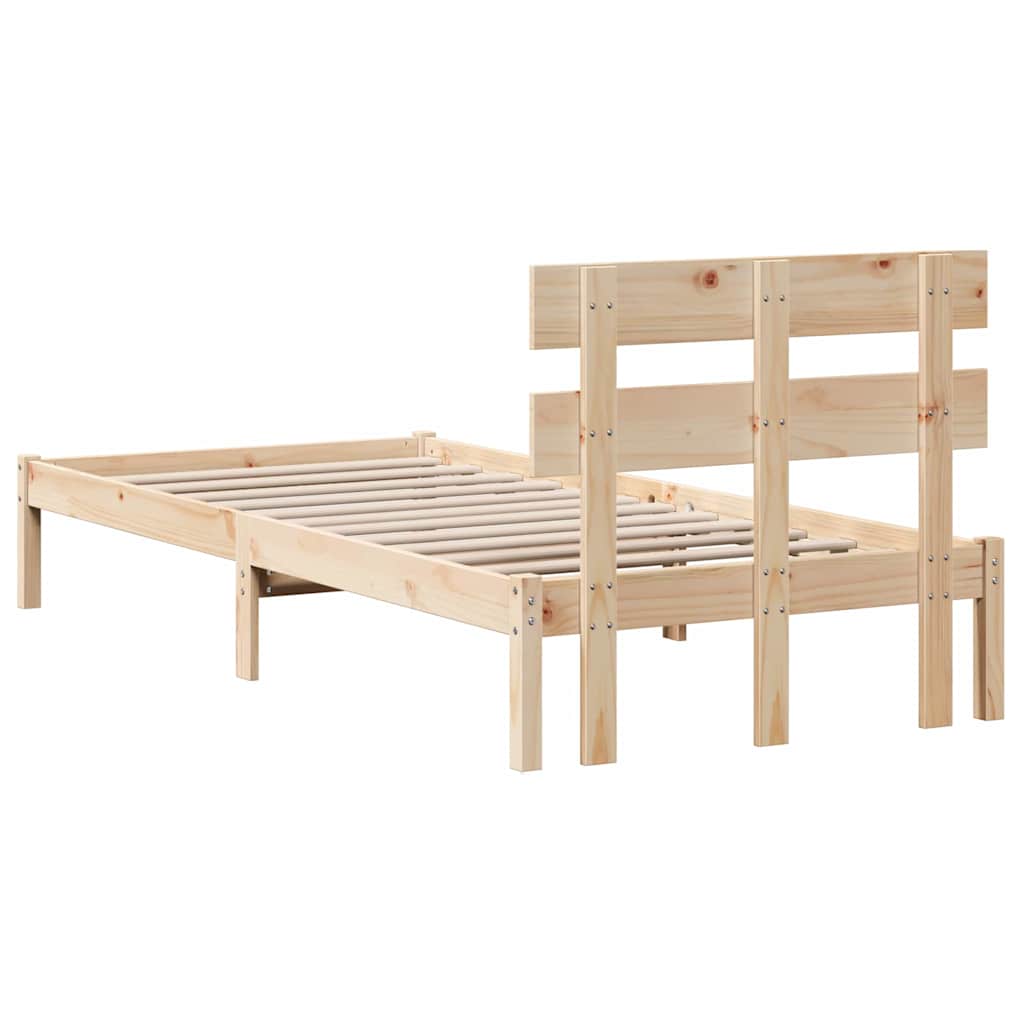 Krevetna konstrukcija Smeđa 90 x 200 cm Čvrsto borovo drvo