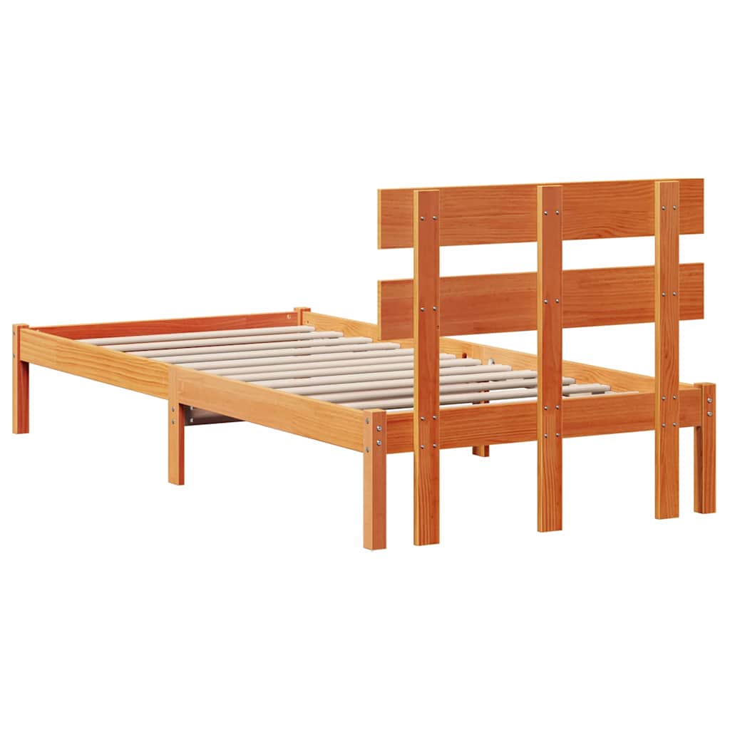 Krevetna konstrukcija Smeđa 90 x 200 cm Čvrsto borovo drvo