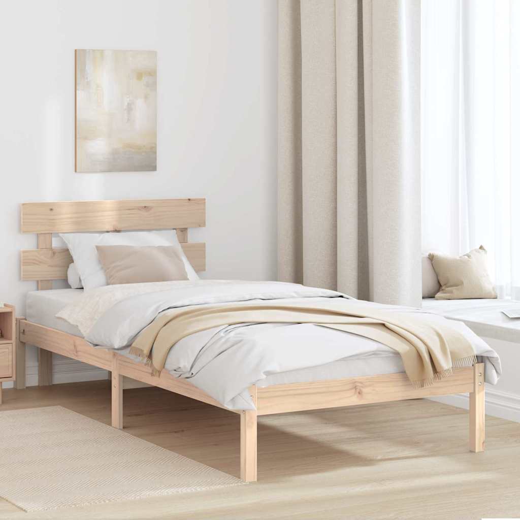 Krevetna konstrukcija Smeđa 100 x 200 cm Čvrsto borovo drvo