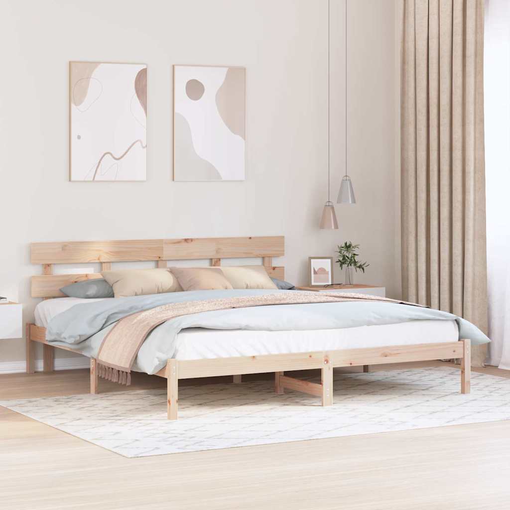 Krevetna konstrukcija Smeđa 180 x 200 cm Čvrsto borovo drvo