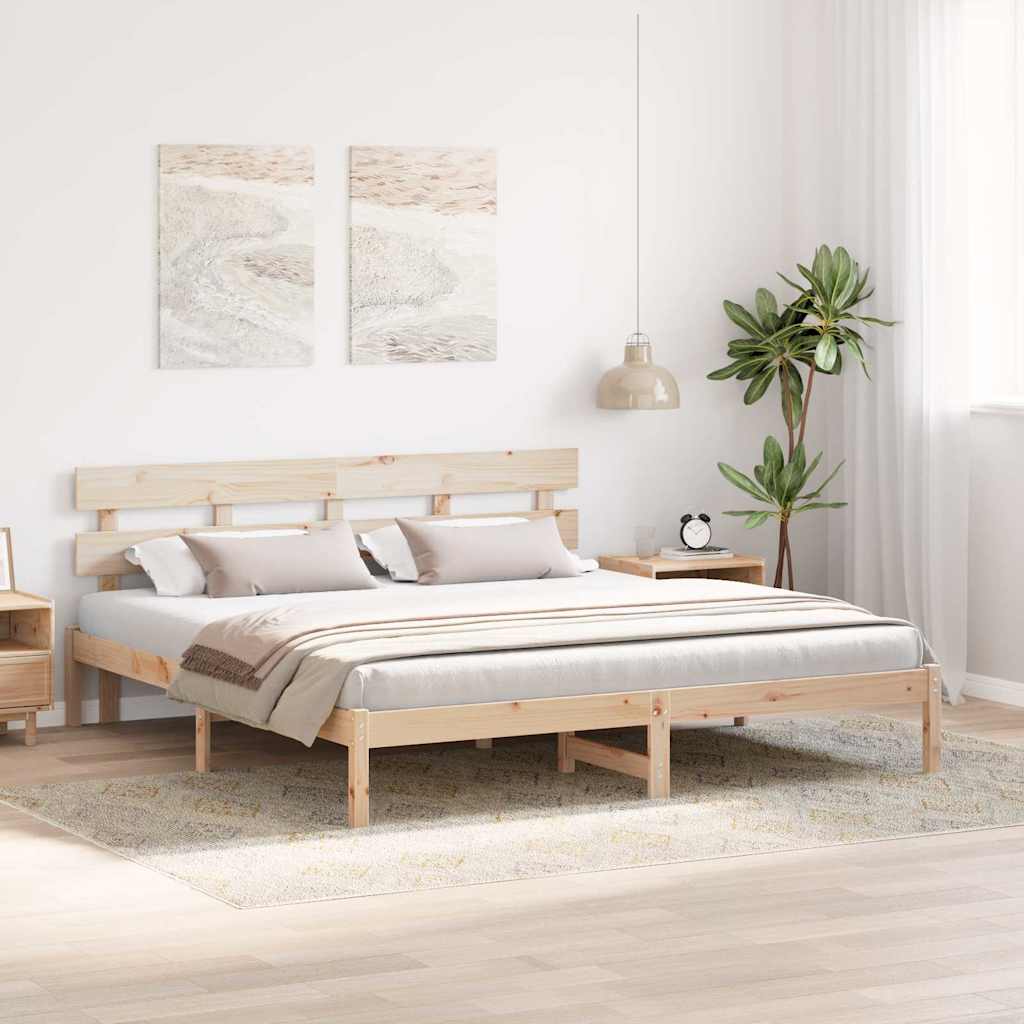 Krevetna konstrukcija Smeđa 180 x 200 cm Čvrsto borovo drvo