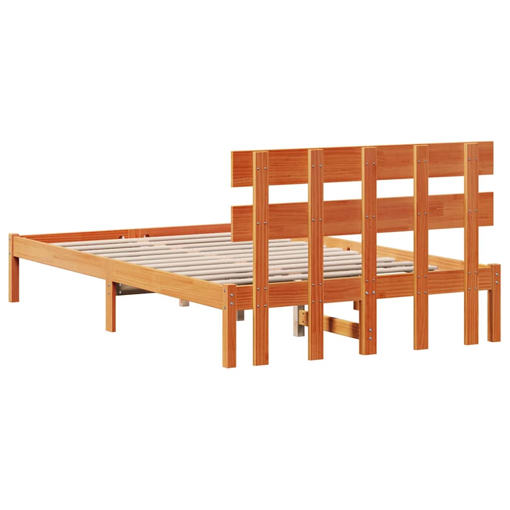 Krevetna konstrukcija Smeđa 140 x 190 cm Čvrsto borovo drvo